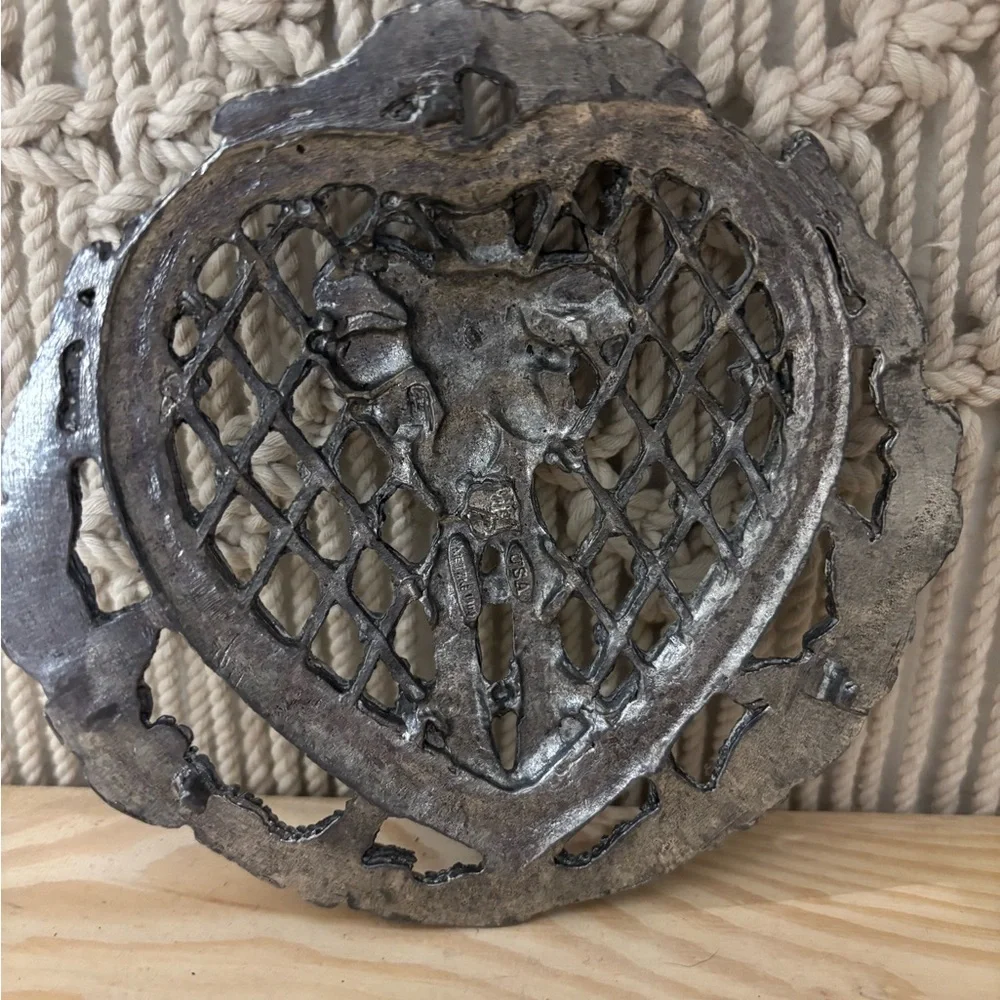 Vintage 1989 Metzke pewter potpourri jar lid (w/ jar) Made in USA